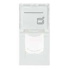 Адаптер 22,5х45 мм со шторкой для модуля Keystone, 1 порт (модуль), белый Datarex (DR-513200)